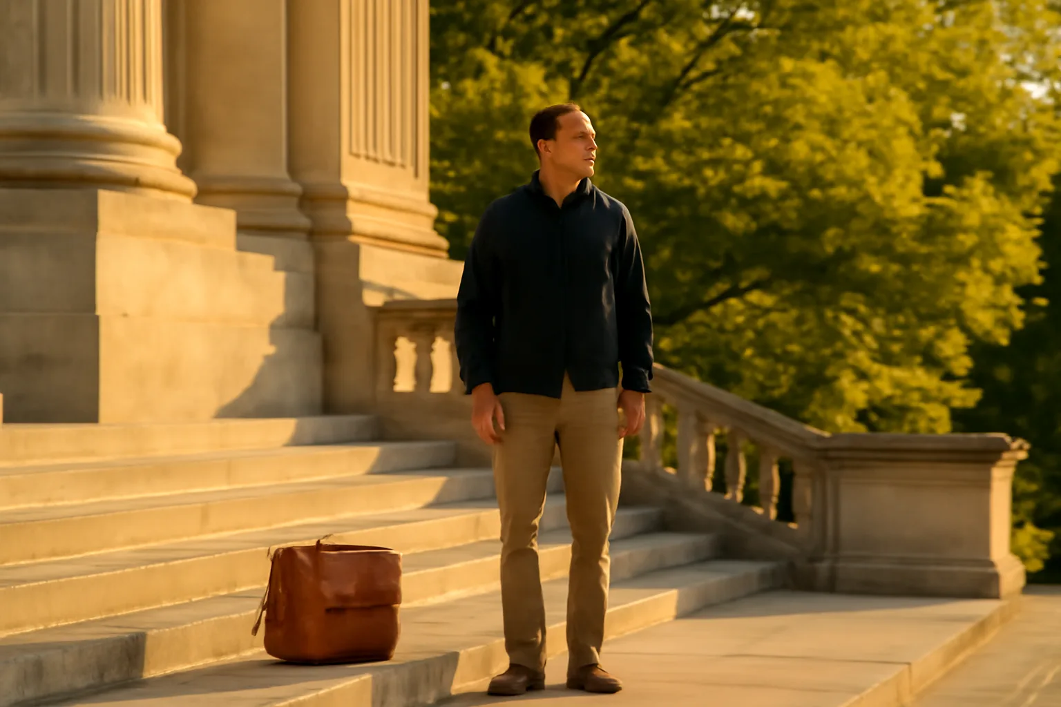 Courier waiting outside the Kentucky capitol for apostille runner work